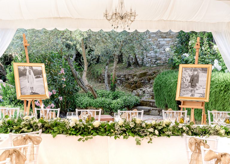 wedding table with flowers